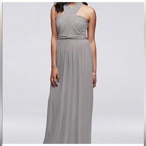 Long Mesh 6-Way Style Formal Dress Gray